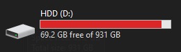 Hard Disk Drive Nearly Full